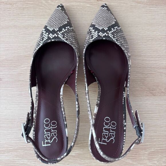 Franco Sarto Kate Slingback Pump 8 Snakeskin - Picture 9 of 11